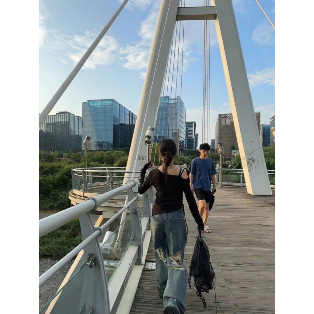 ✈️S碼現貨1-正韓🇰🇷//太妍歐膩//破損牛仔長褲-細節圖8