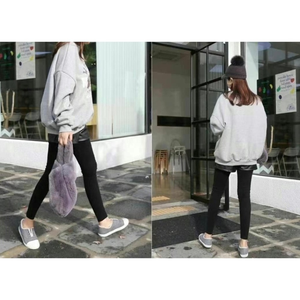 ✈️預購1-正韓🇰🇷//皮褲假兩件內搭褲-細節圖2