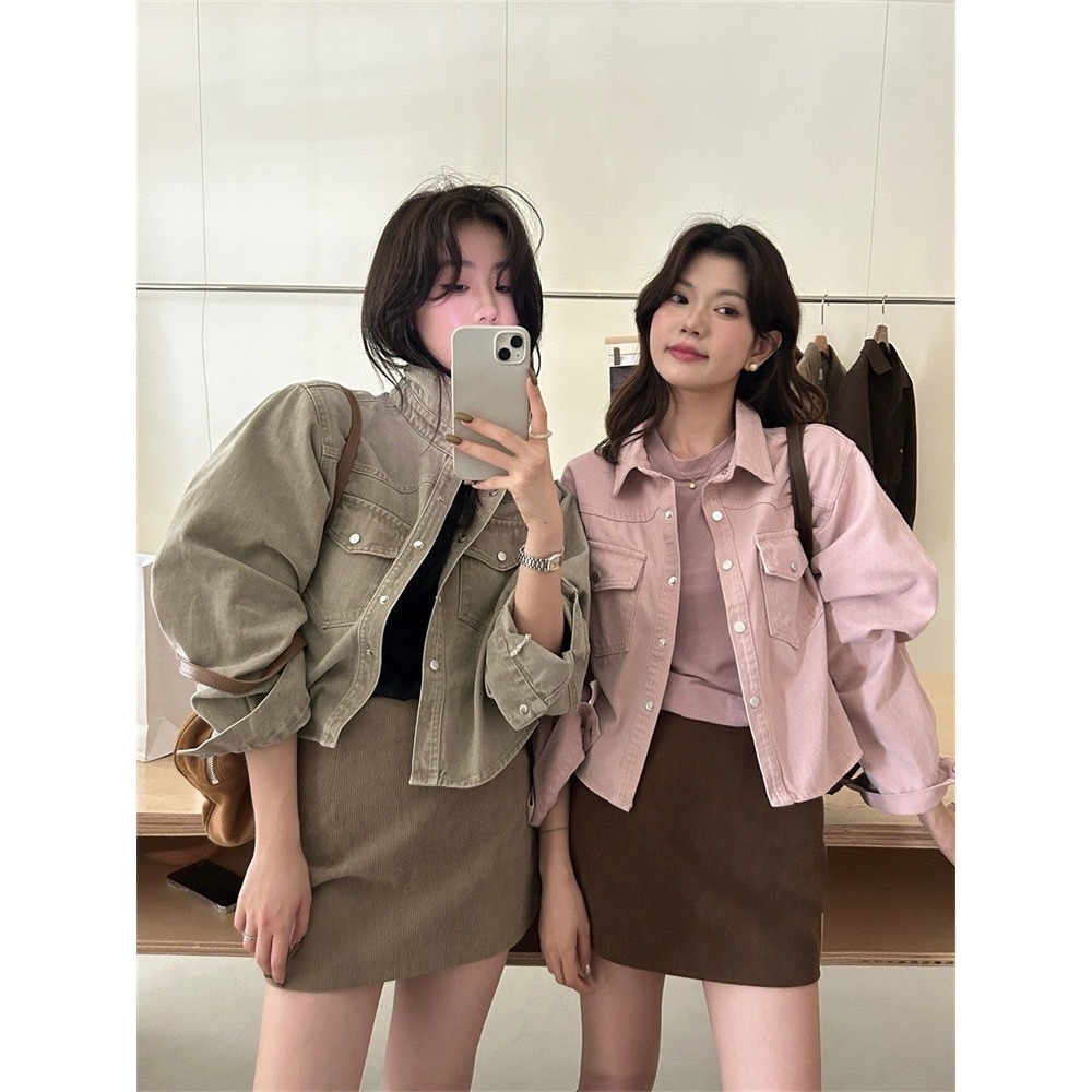 ✈️軍綠現貨-//檸檬家🍋//廠商爆單不停~~美拉德牛仔外套~11.30-細節圖2