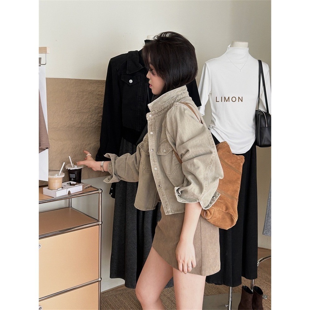 ✈️軍綠現貨-//檸檬家🍋//廠商爆單不停~~美拉德牛仔外套~11.30-細節圖4