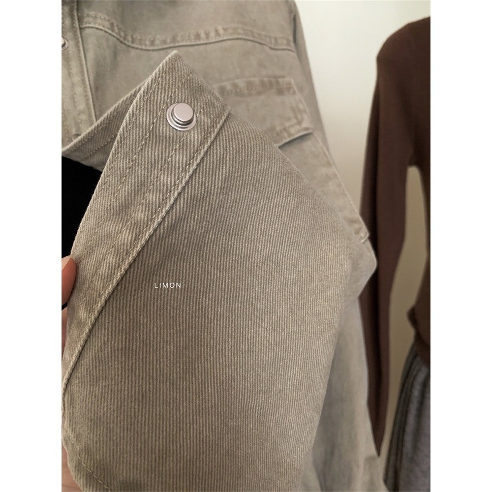 ✈️軍綠現貨-//檸檬家🍋//廠商爆單不停~~美拉德牛仔外套~11.30-細節圖10