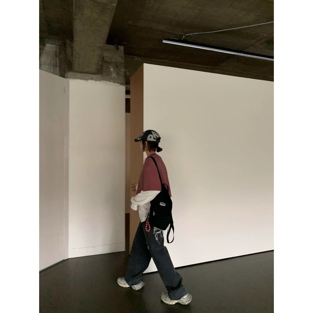 ✈️現貨-正韓🇰🇷//雪熙歐膩//不修邊破壞牛仔長褲-細節圖7