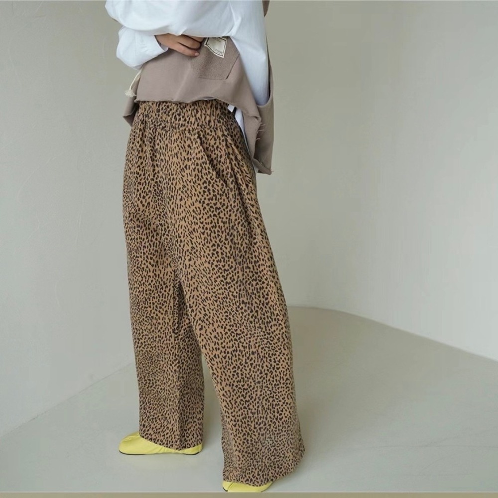 ✈️卡其現貨-正韓🇰🇷//豹紋闊腿褲~12.18-細節圖3