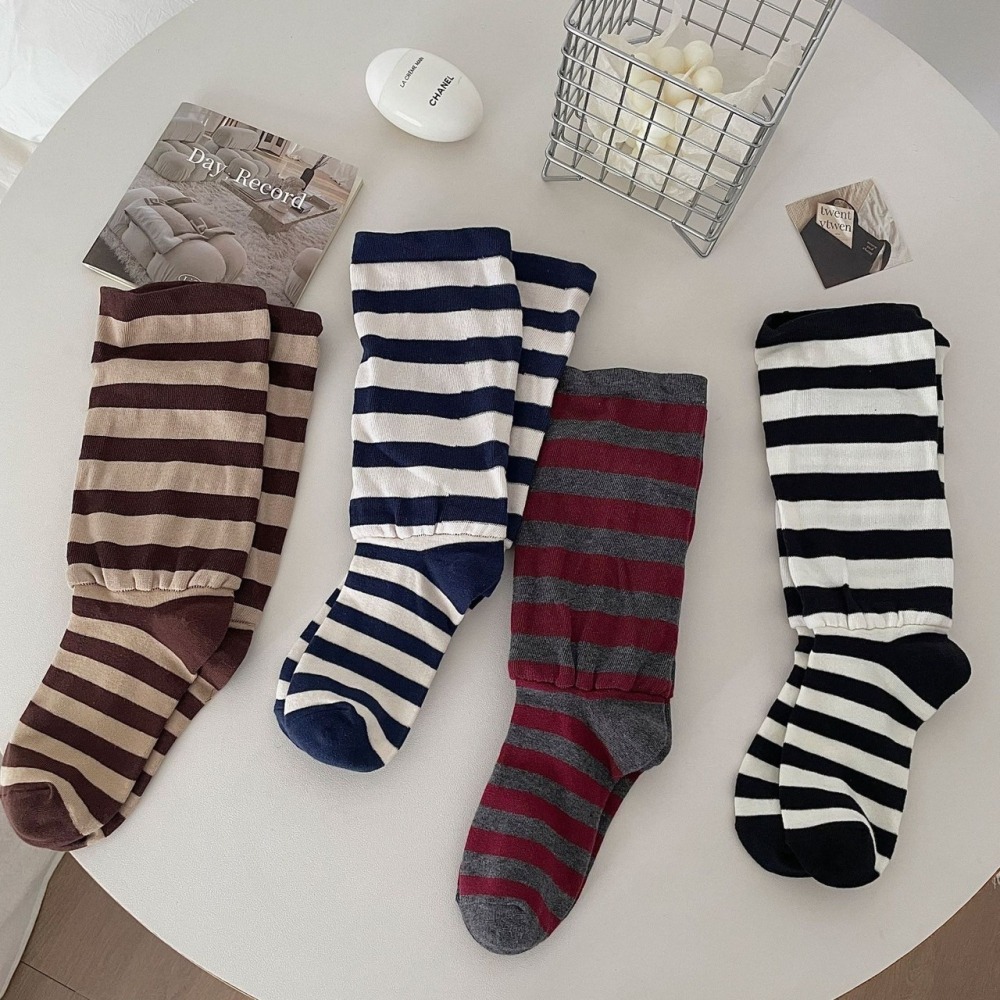 ✈️現貨-//穿搭選品//安可拉條紋堆堆襪-細節圖9