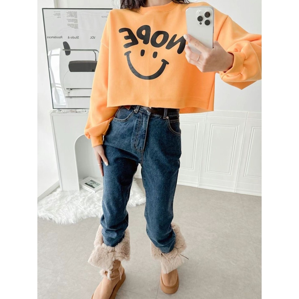 ✈️橘現貨1-正韓🇰🇷//NOPE微笑短版衛T~1.30-細節圖5