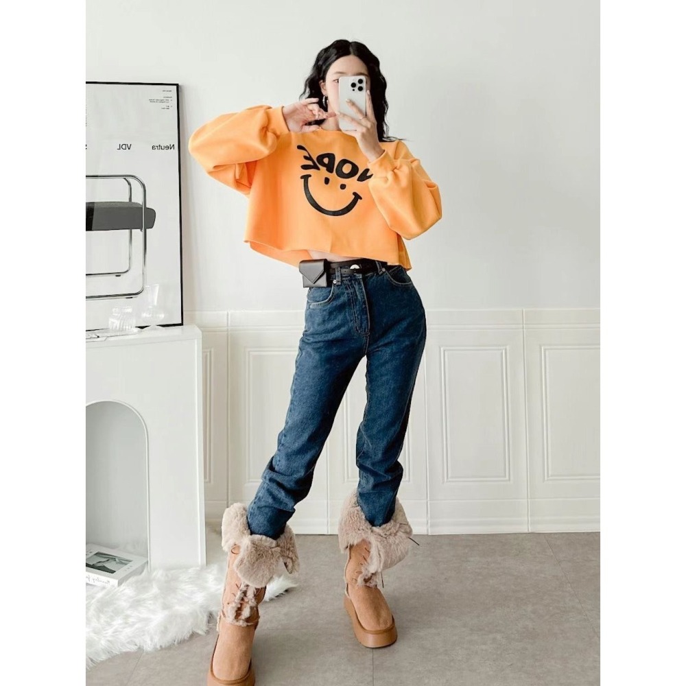 ✈️橘現貨1-正韓🇰🇷//NOPE微笑短版衛T~1.30-細節圖6