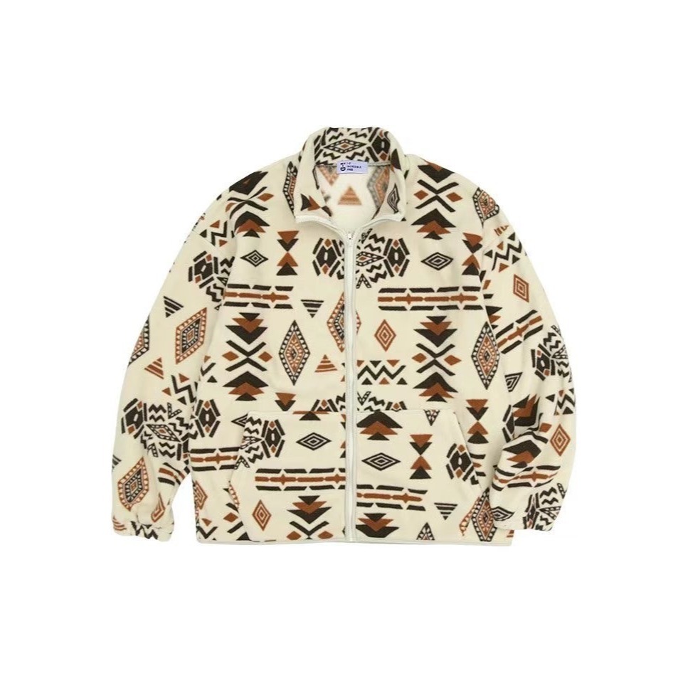 ✈️棕現貨1-正韓🇰🇷//波希米亞幾何抓絨夾克外套~2.10-細節圖3