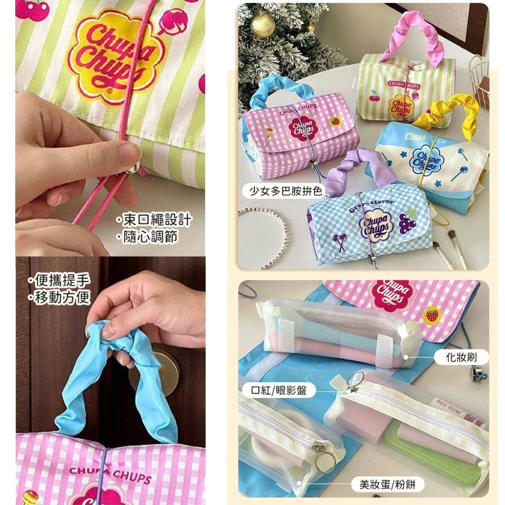 現貨-可愛 三合一折疊化妝包 ~內有三區~大容量 出差旅行洗漱包 可愛收納袋-細節圖4