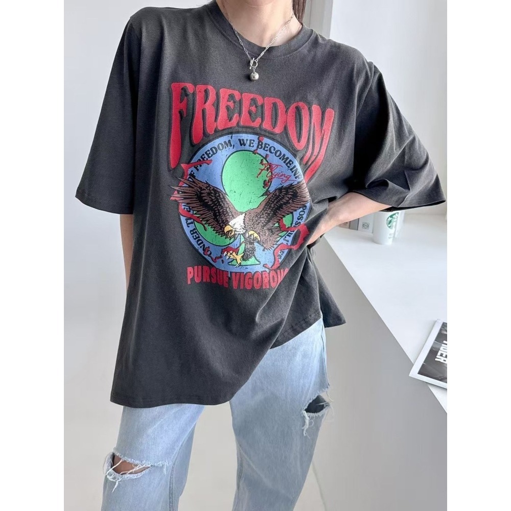 ✈️灰黑1-正韓🇰🇷//美式老鷹印圖大T~4.13-細節圖5