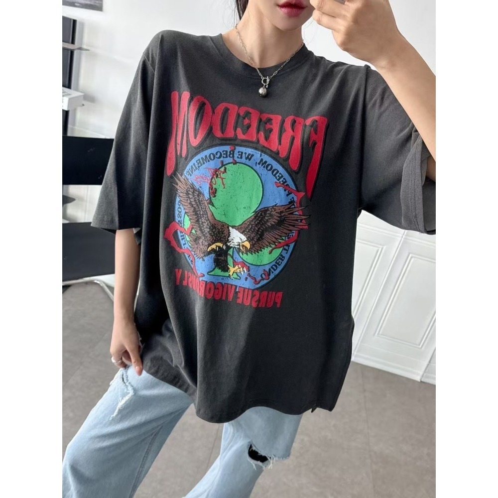 ✈️灰黑1-正韓🇰🇷//美式老鷹印圖大T~4.13-細節圖8