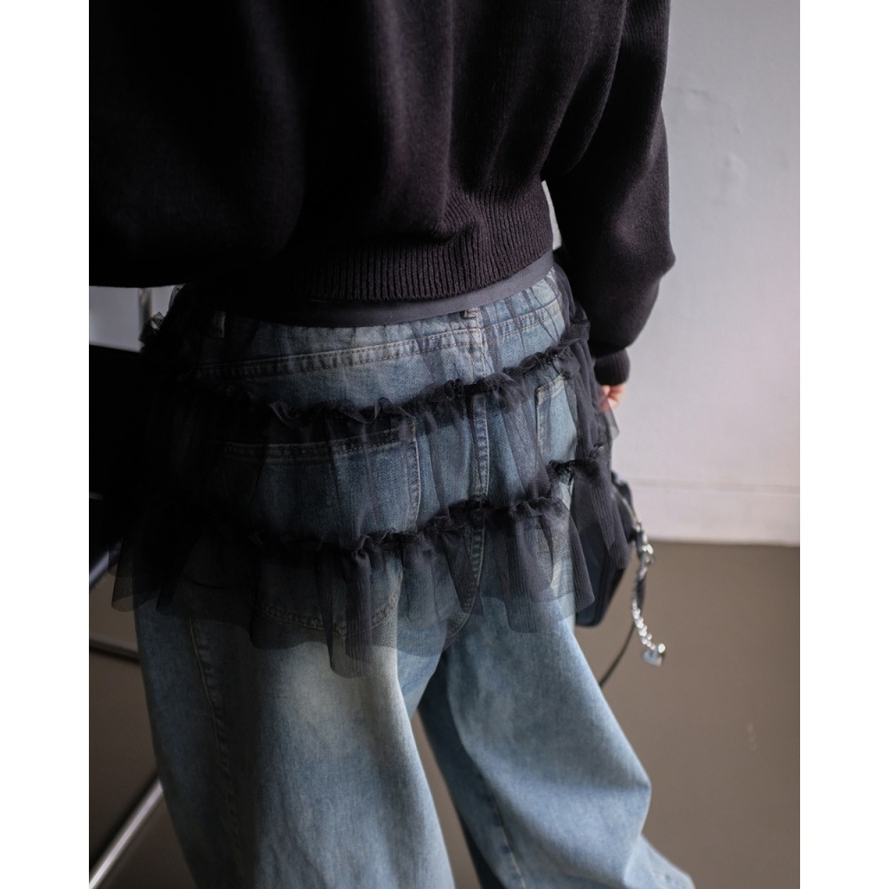 ✈️黑現貨1-正韓🇰🇷//Minicloset//疊搭蛋糕蕾絲襯裙~4.20-細節圖6