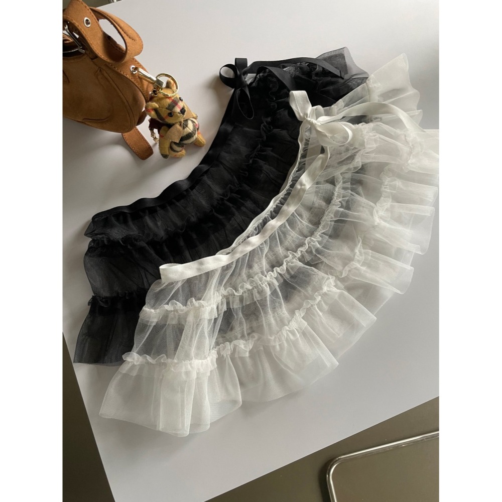 ✈️黑現貨1-正韓🇰🇷//Minicloset//疊搭蛋糕蕾絲襯裙~4.20-細節圖11