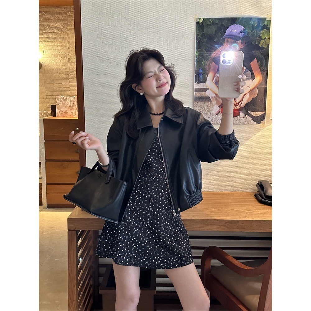 ✈️現貨-//檸檬家🍋//隨興酷甜皮衣夾克外套~5.1-細節圖5