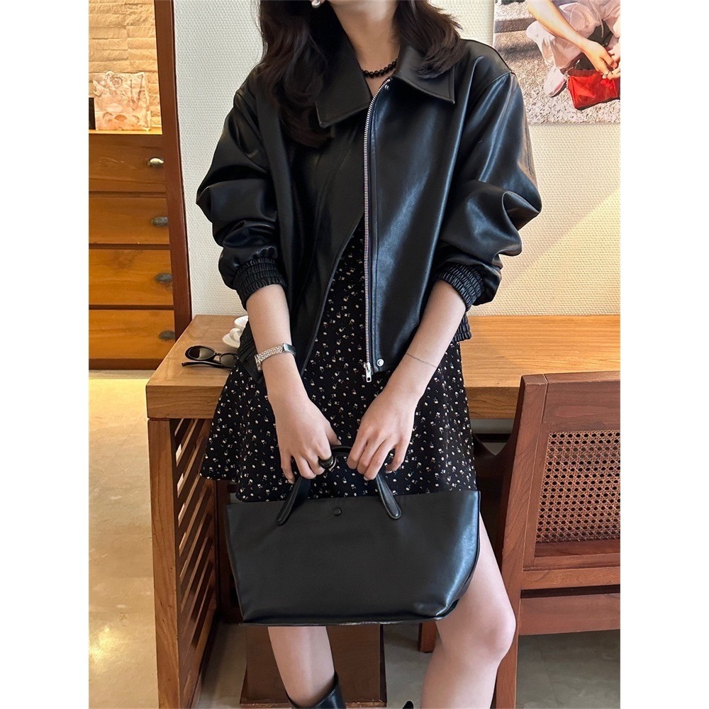 ✈️現貨-//檸檬家🍋//隨興酷甜皮衣夾克外套~5.1-細節圖6