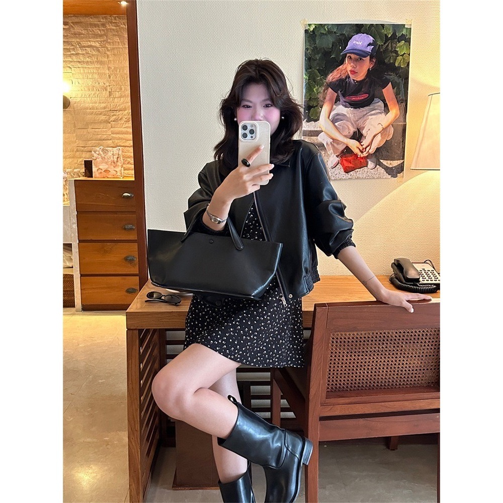 ✈️現貨-//檸檬家🍋//隨興酷甜皮衣夾克外套~5.1-細節圖7