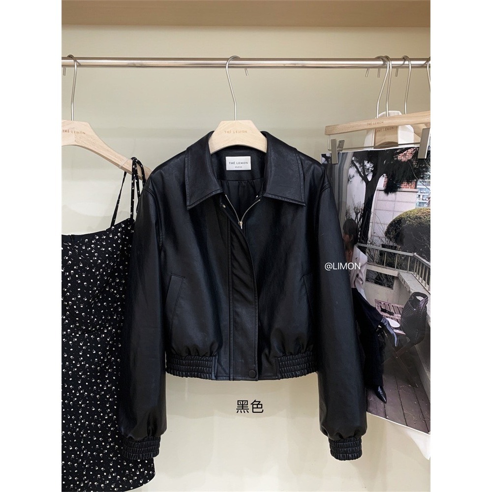 ✈️現貨-//檸檬家🍋//隨興酷甜皮衣夾克外套~5.1-細節圖10