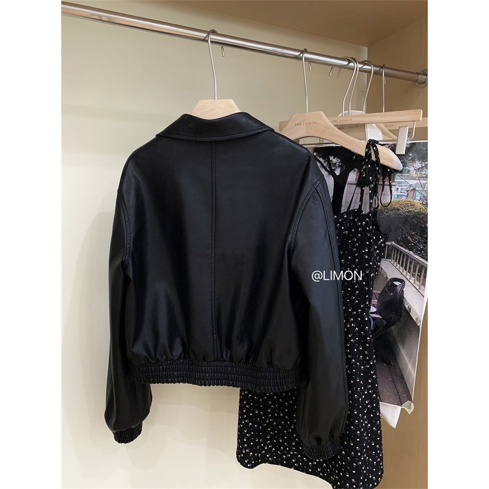 ✈️現貨-//檸檬家🍋//隨興酷甜皮衣夾克外套~5.1-細節圖11
