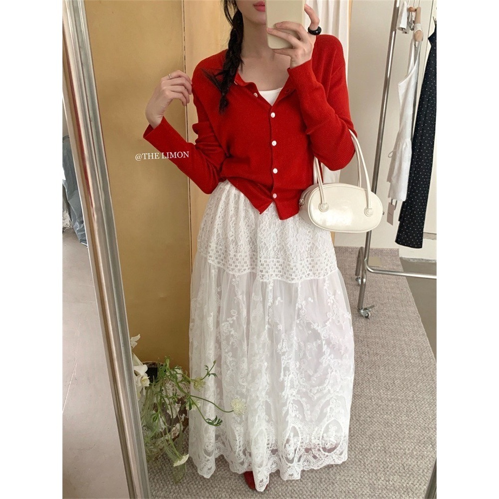 ✈️現貨1-//檸檬家🍋//超仙燒花蕾絲半裙~5.15-細節圖2