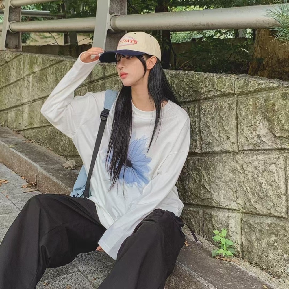 ✈️藍現1正韓🇰🇷//小雛菊長袖T恤~5.20-細節圖2