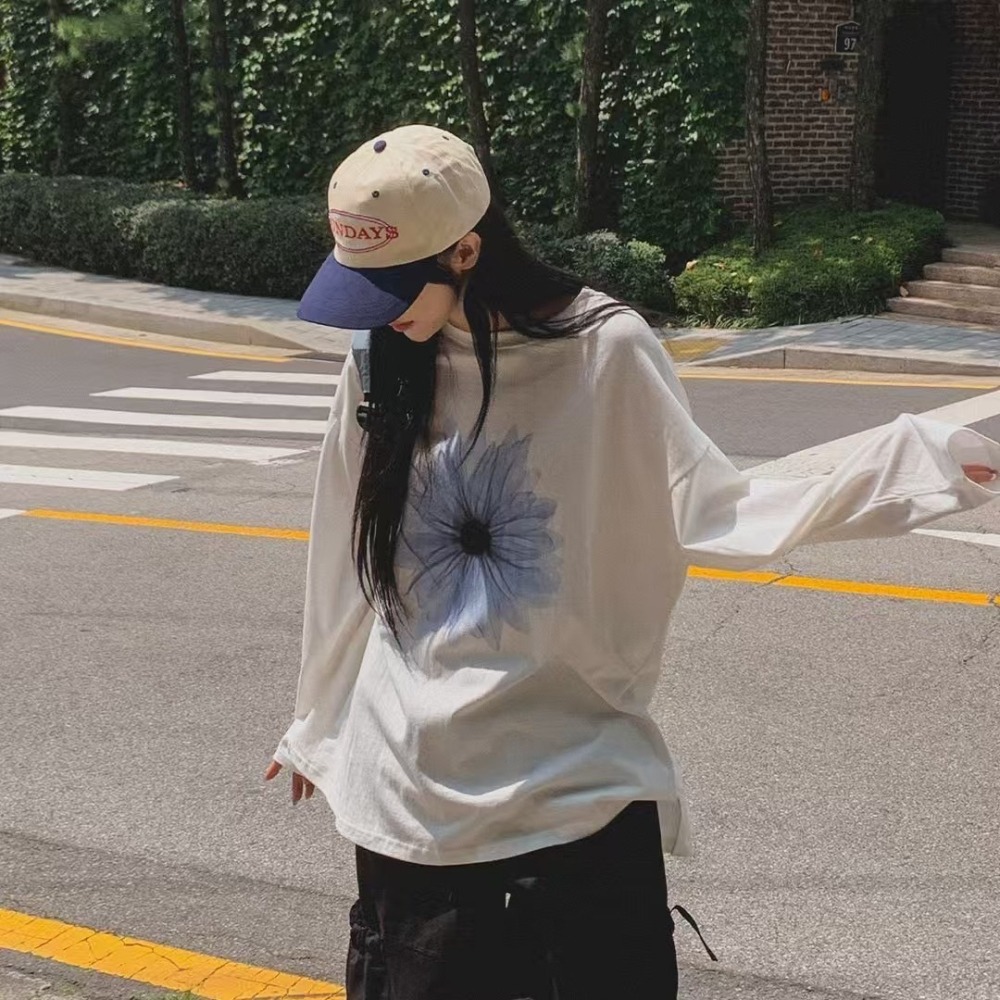 ✈️藍現1正韓🇰🇷//小雛菊長袖T恤~5.20-細節圖8