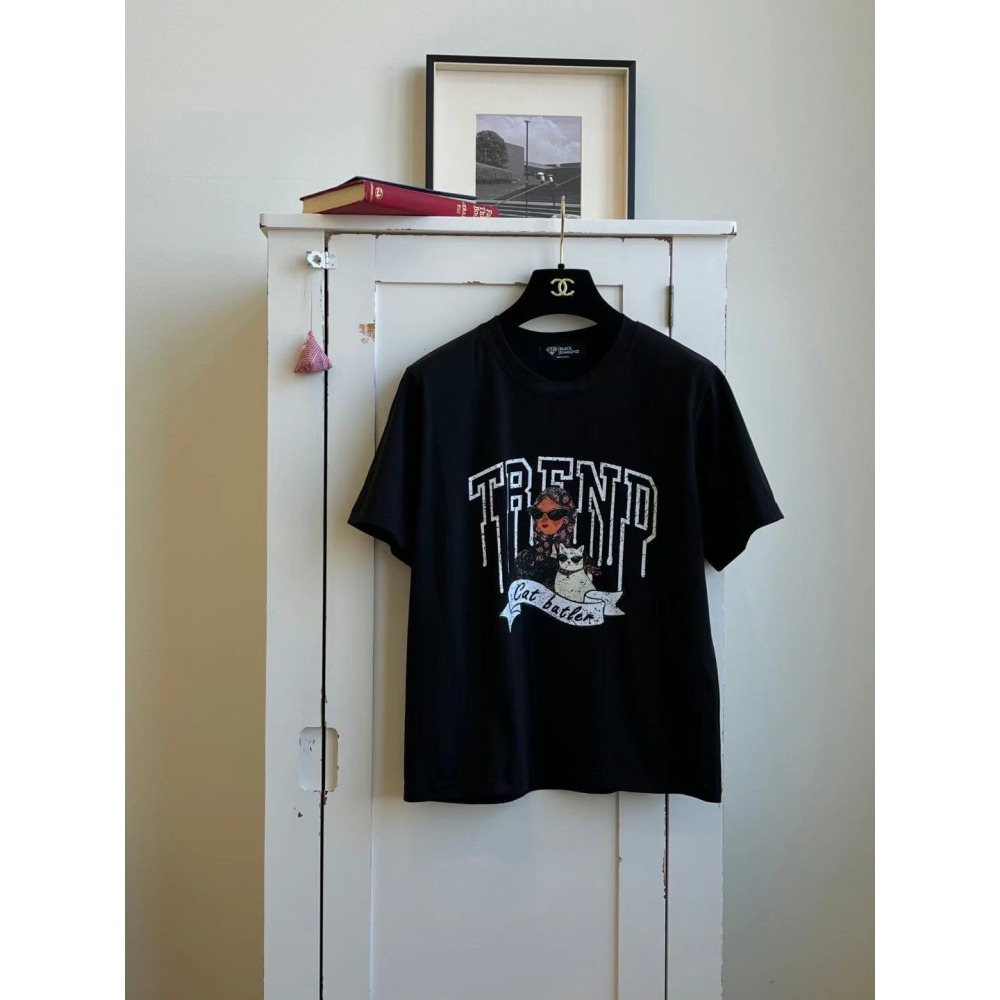 ✈️現貨-正韓🇰🇷//TREND刷舊女愛貓圖T恤~3色-細節圖7