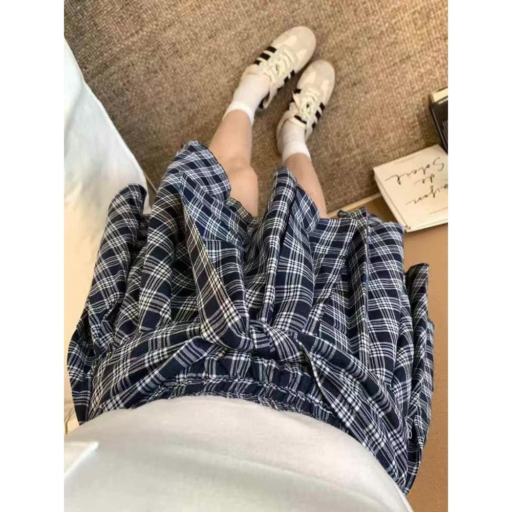 ✈️黑S現貨1-//WGWE家//綁帶造型格紋褲裙~6.1-細節圖3