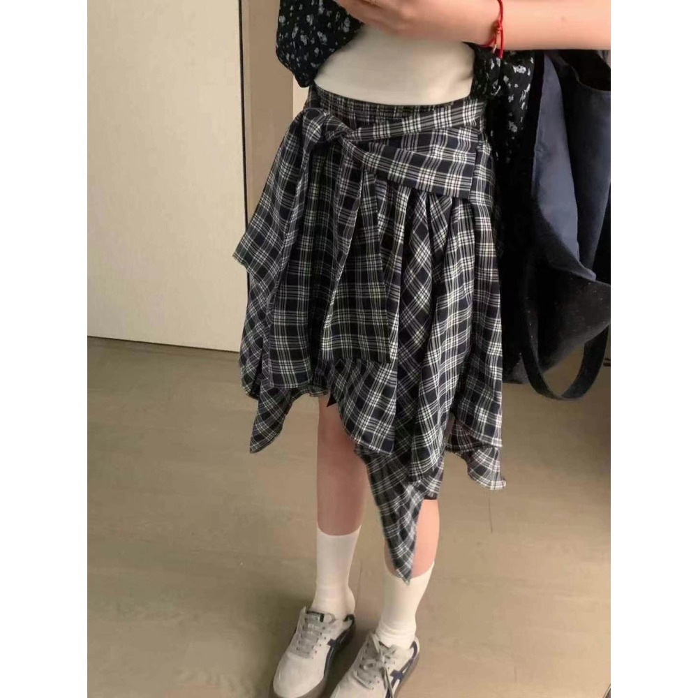 ✈️黑S現貨1-//WGWE家//綁帶造型格紋褲裙~6.1-細節圖7