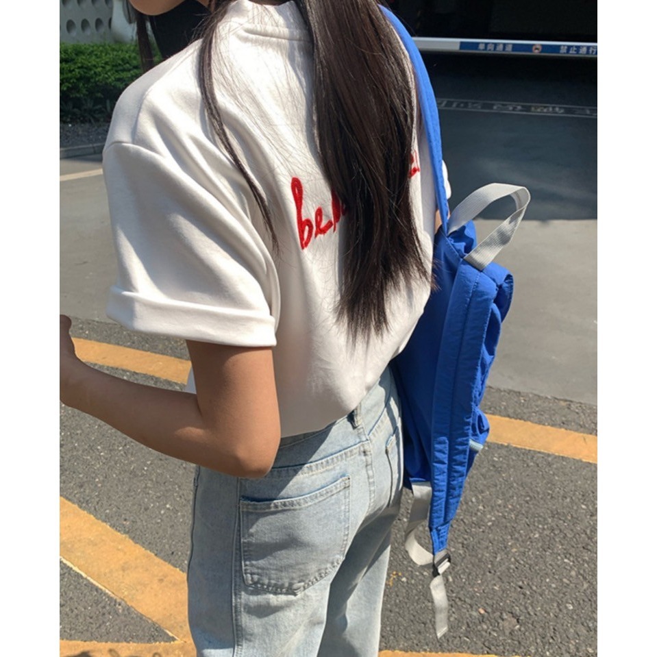 ✈️白現貨-//HOO家//刺繡愛心後英字短袖T恤~6.10-細節圖4