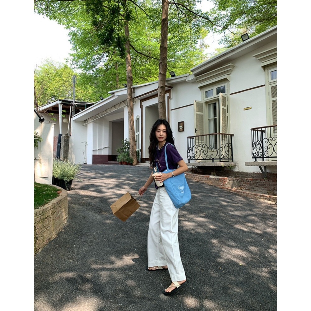 ✈️M碼現貨-//HOO家//附编织腰帶闊腿白褲~6.10-細節圖5