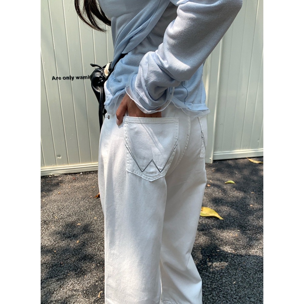 ✈️M碼現貨-//HOO家//附编织腰帶闊腿白褲~6.10-細節圖6