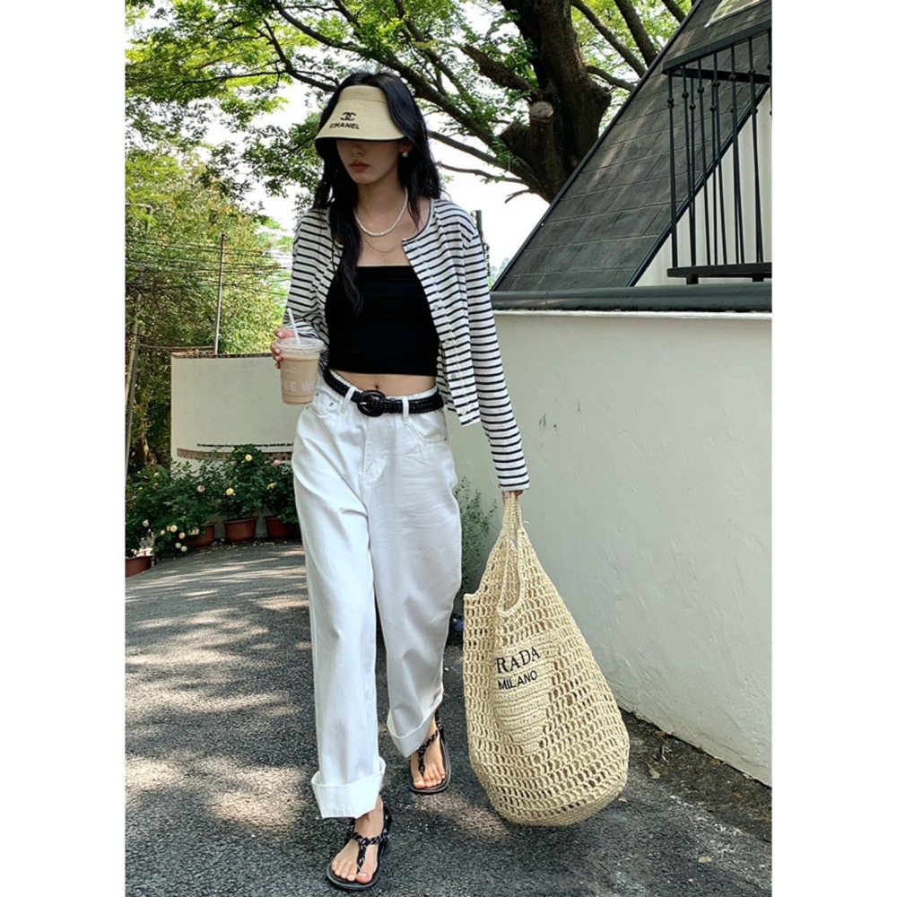 ✈️M碼現貨-//HOO家//附编织腰帶闊腿白褲~6.10-細節圖7