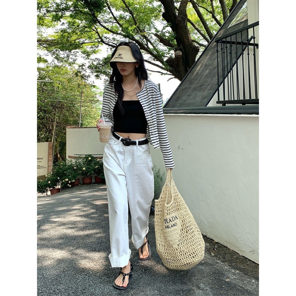 ✈️M碼現貨-//HOO家//附编织腰帶闊腿白褲~6.10-細節圖11