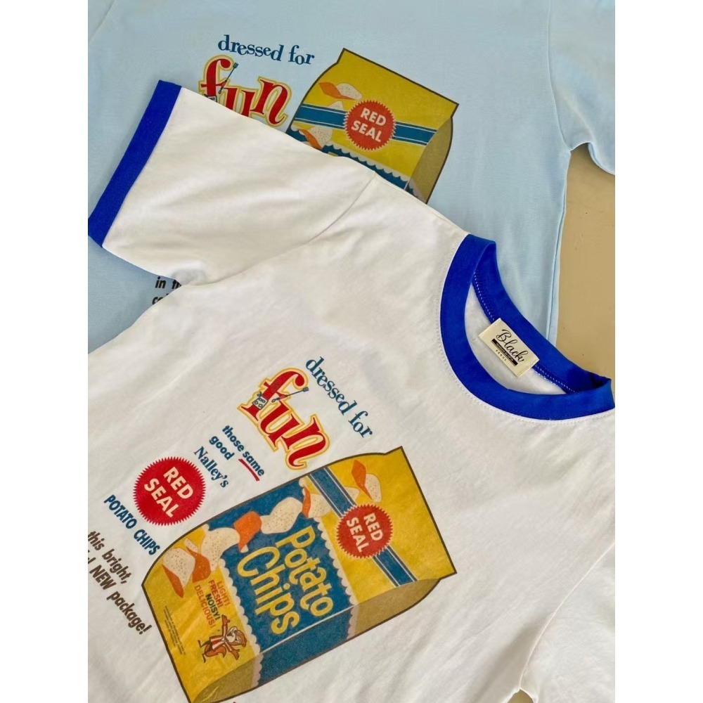 ✈️現貨-正韓🇰🇷//臭臉歐巴//洋芋片印花跳色T恤-細節圖5