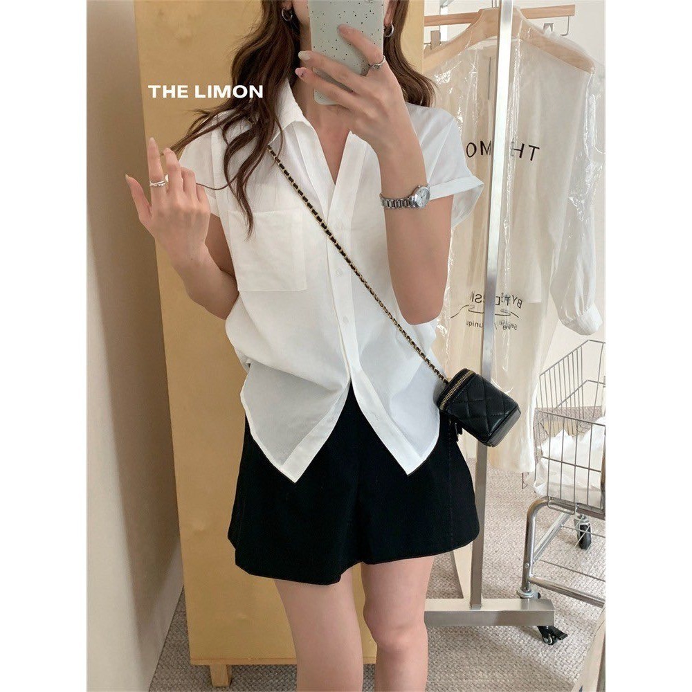 ✈️韓藍現貨-//檸檬家🍋//質感棉麻涼感短袖襯衫~7.13-細節圖5