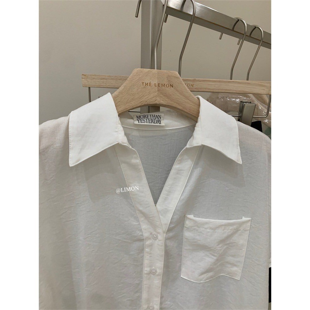 ✈️韓藍現貨-//檸檬家🍋//質感棉麻涼感短袖襯衫~7.13-細節圖9