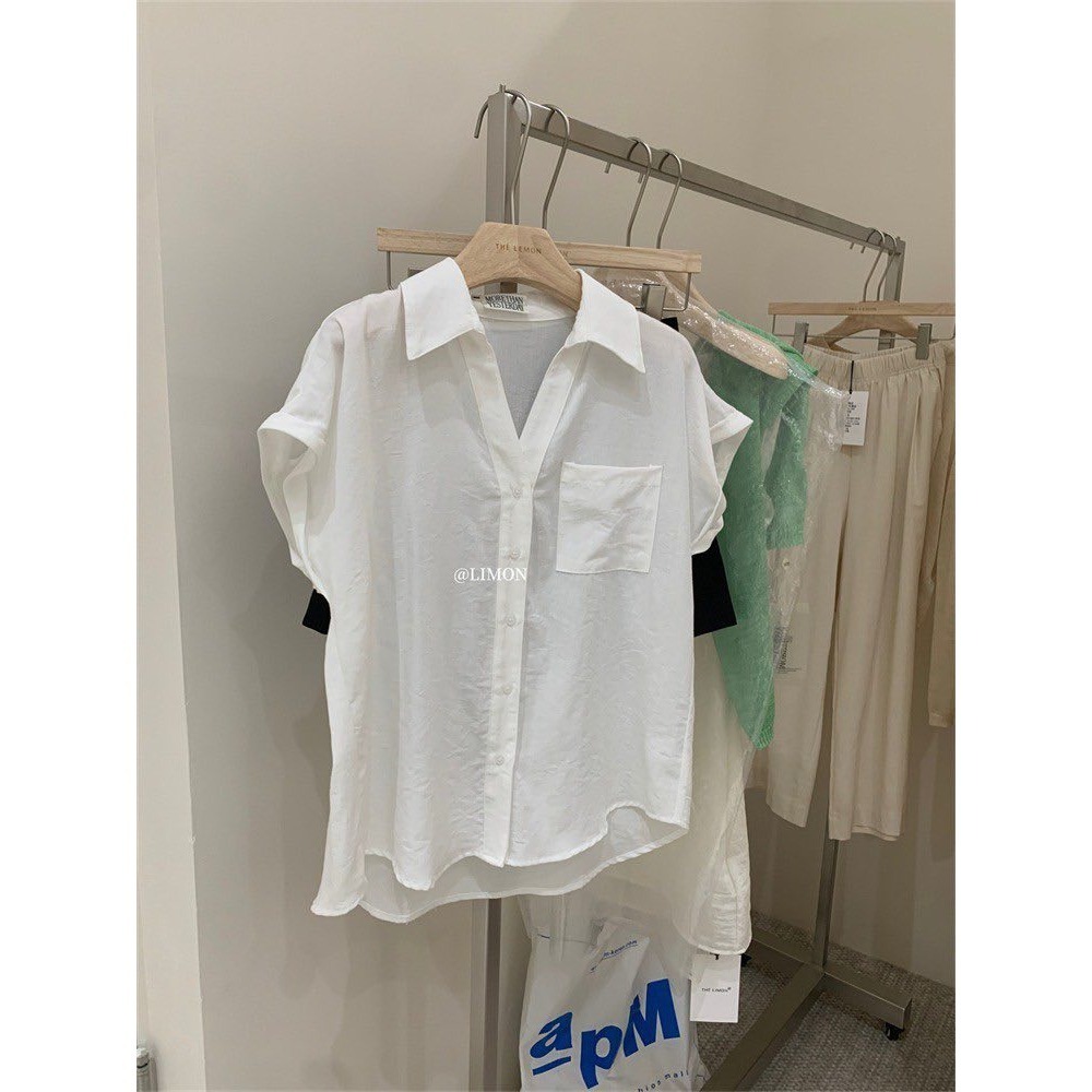 ✈️韓藍現貨-//檸檬家🍋//質感棉麻涼感短袖襯衫~7.13-細節圖10