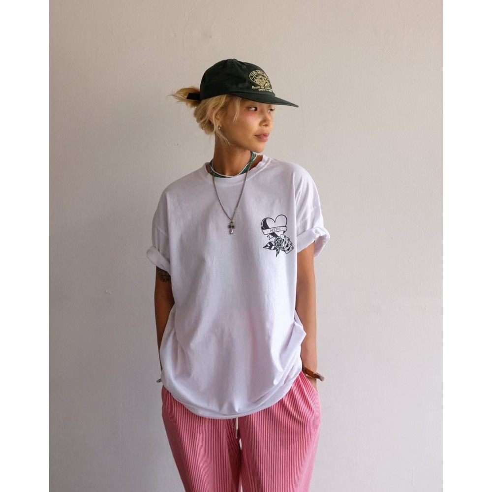 ✈️現貨-正韓🇰🇷//Mini closet//塗鴉玫瑰大版感Tee~7.20-細節圖2