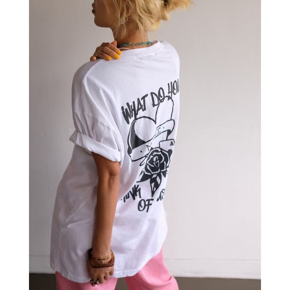 ✈️現貨-正韓🇰🇷//Mini closet//塗鴉玫瑰大版感Tee~7.20-細節圖7