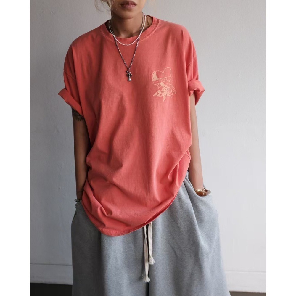 ✈️紅橘現貨-正韓🇰🇷//Mini closet//塗鴉玫瑰大版感Tee~7.20-細節圖8