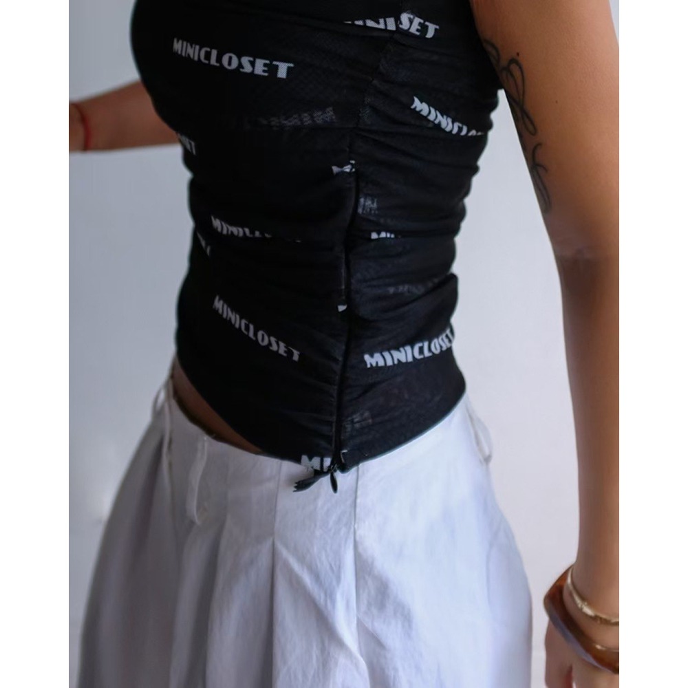 ✈️現貨-正韓🇰🇷//Mini closet//Logo字母抽繩細網小可愛-細節圖5