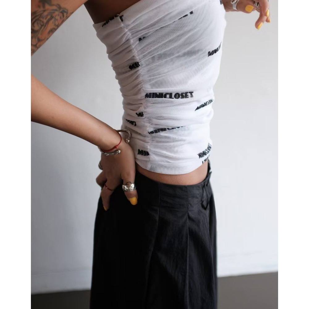 ✈️現貨-正韓🇰🇷//Mini closet//Logo字母抽繩細網小可愛-細節圖8