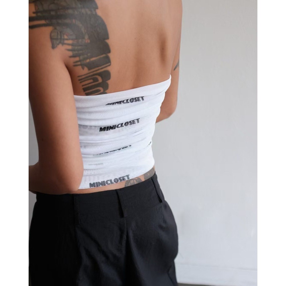 ✈️現貨-正韓🇰🇷//Mini closet//Logo字母抽繩細網小可愛-細節圖9