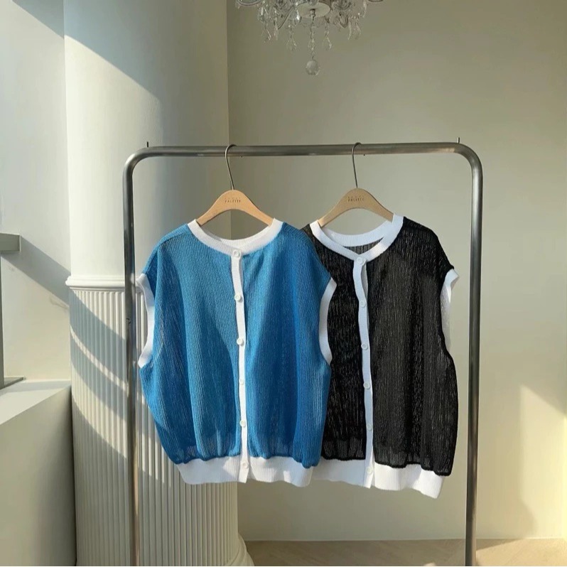 ✈️現貨-韓國🇰🇷//太妍歐膩//涼感針織 運動風坎肩背心-細節圖11