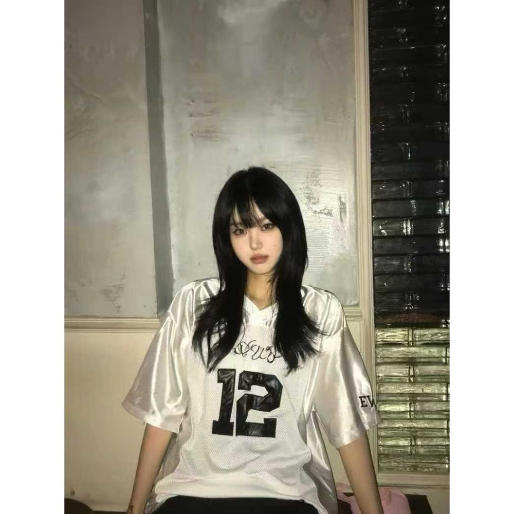 ✈️現貨-//WGWE家//撞色星星美式運動風12號印花Tee~9.1-細節圖5