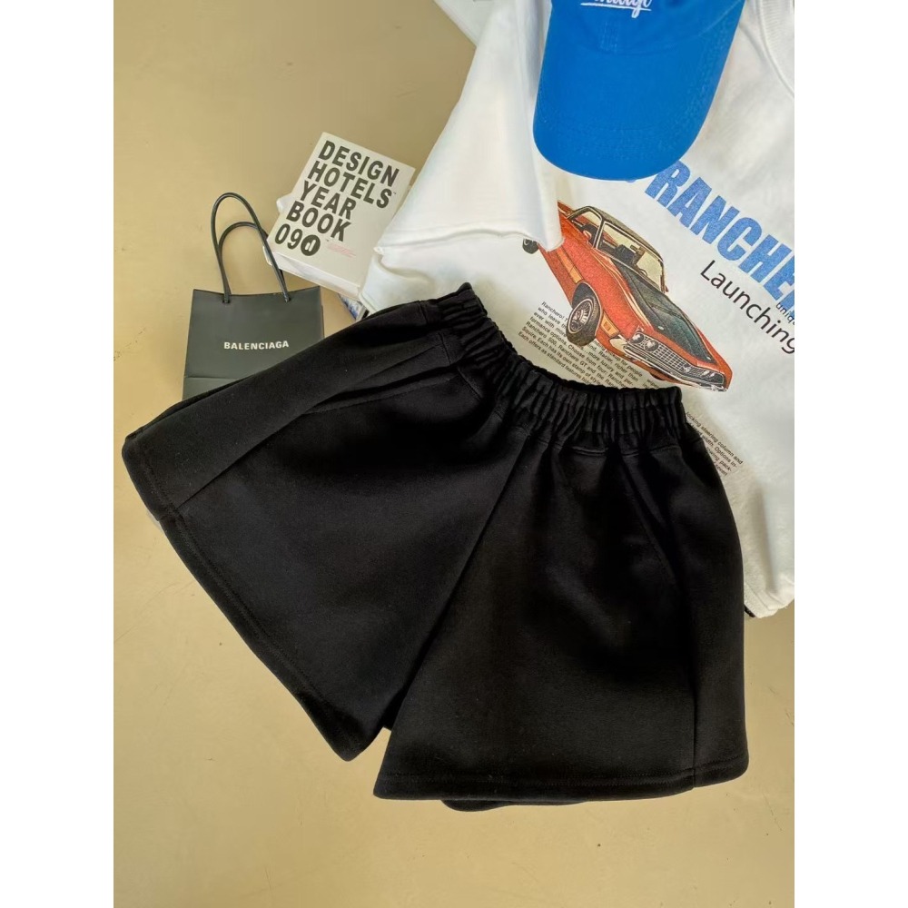 ✈️現貨-韓國🇰🇷//臭臉歐巴//太空棉挺版高腰寬褲裙短褲~9.3-細節圖3