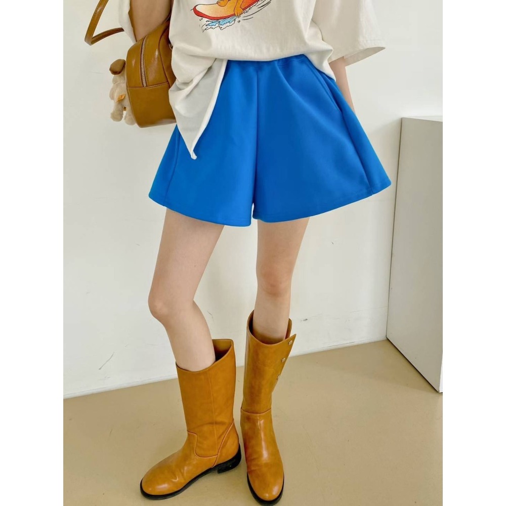 ✈️現貨-韓國🇰🇷//臭臉歐巴//太空棉挺版高腰寬褲裙短褲~9.3-細節圖6