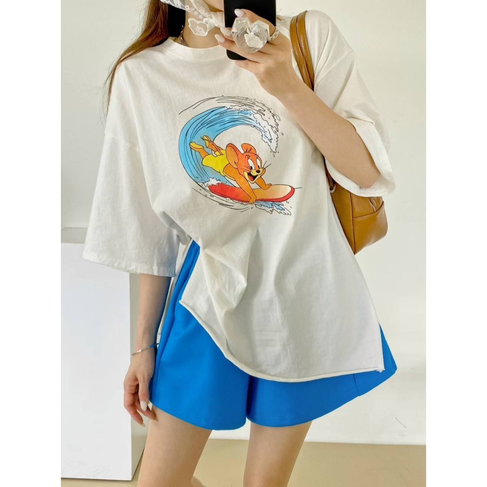 ✈️現貨-韓國🇰🇷//臭臉歐巴//太空棉挺版高腰寬褲裙短褲~9.3-細節圖7