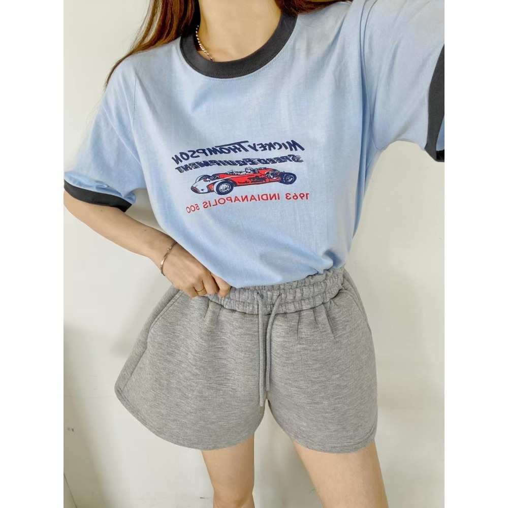 ✈️現貨-韓國🇰🇷//臭臉歐巴//太空棉挺版高腰寬褲裙短褲~9.3-細節圖5