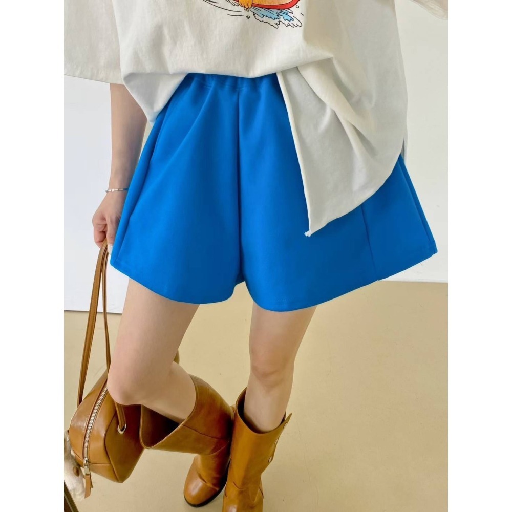 ✈️現貨-韓國🇰🇷//臭臉歐巴//太空棉挺版高腰寬褲裙短褲~9.3-細節圖8