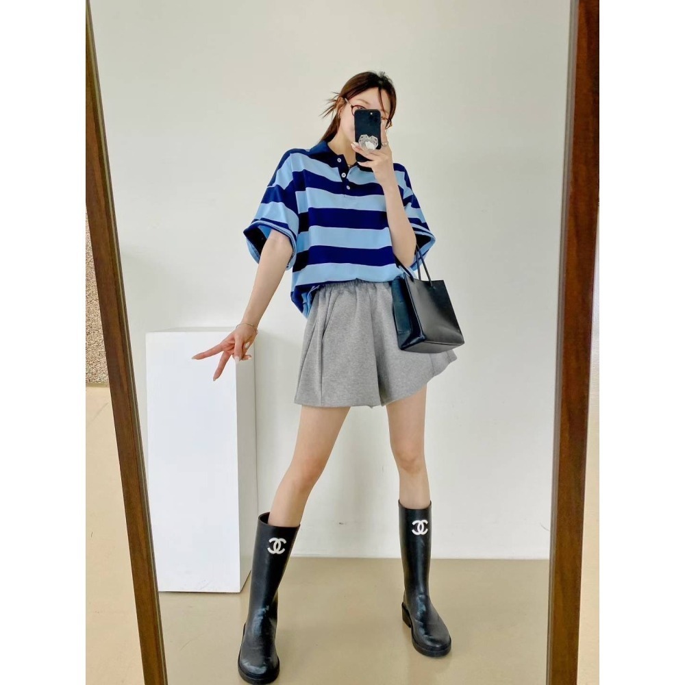 ✈️現貨-韓國🇰🇷//臭臉歐巴//撞色條紋翻領POLO T恤~9.3-細節圖2